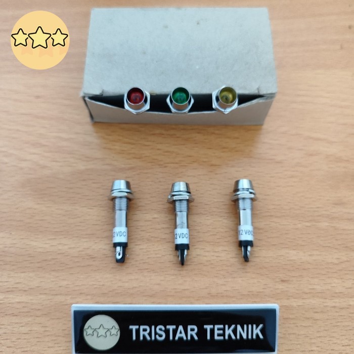 Pilot lamp led Besi lampu INDIKATOR Panel 8MM 12VDC 12V DC 12 VDC DC12