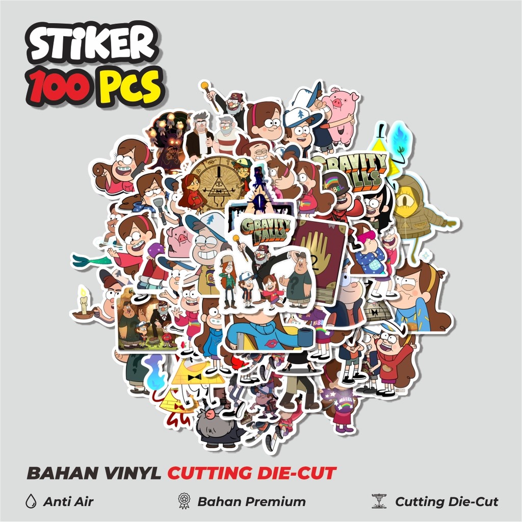 

Terbaru! 50 pcs Sticker Kartun Gravity Falls Dekorasi Lucu Kreatif untuk Notebook, Skateboard, HP