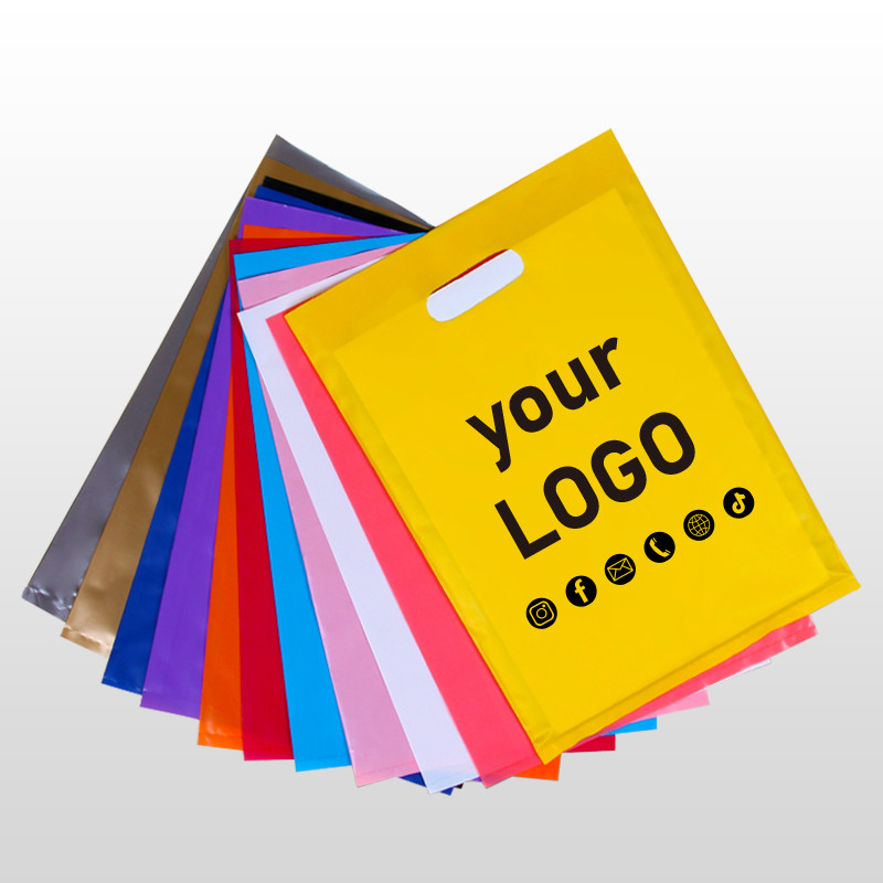 

Custom Logo Shop Gift Bags Portable Plastic Bags Shopping Bags Wedding Party Supplies Packaging Bags Printed Shop Name Slogan
