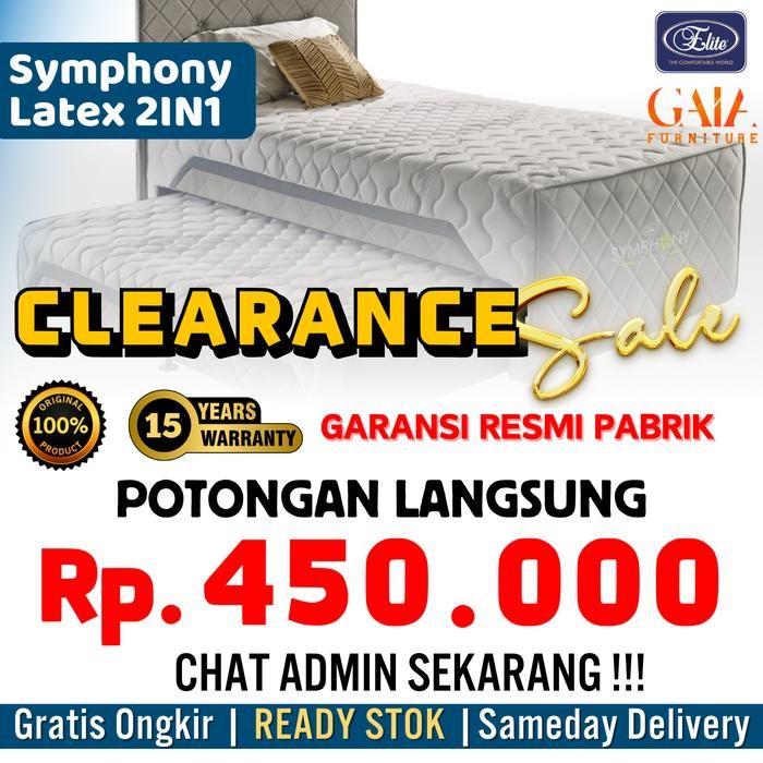 Kasur Elite Springbed 2IN1 SYMPHONY LATEX 120x200 ORIGINAL FULL SET - 120x200