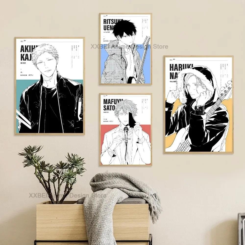 Home Decoration Bedroom Restaurant Cafe Waterproof Wall Sticker Given Anime Self-adhesive Poster Fra