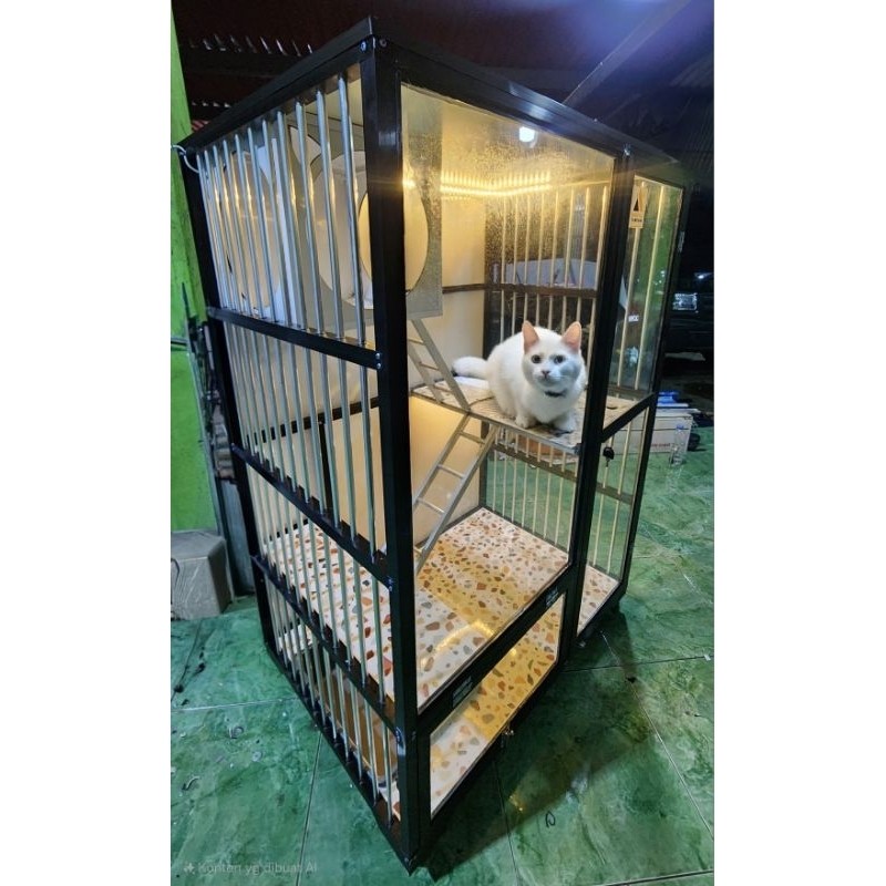 Kandang Kucing Aluminium 1 Pintu Besar