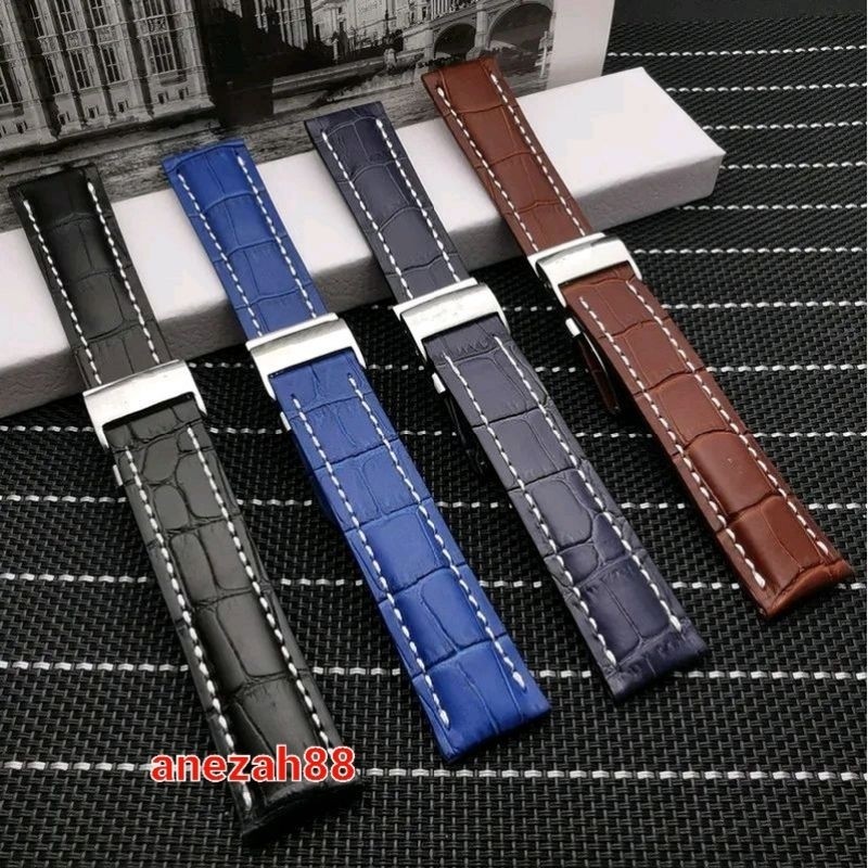 Tali Jam Tangan Breitling Kulit Leather 22mm 24mm Tali Jam Breitling Premium Quality
