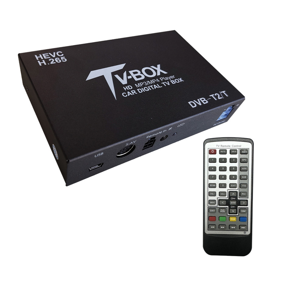 Car Digital TV Box DVB-T/T2 HEVC H. 265 HD Mobile Car TV Signal Box DVB-T DVB-T2 Tuner High Speed St