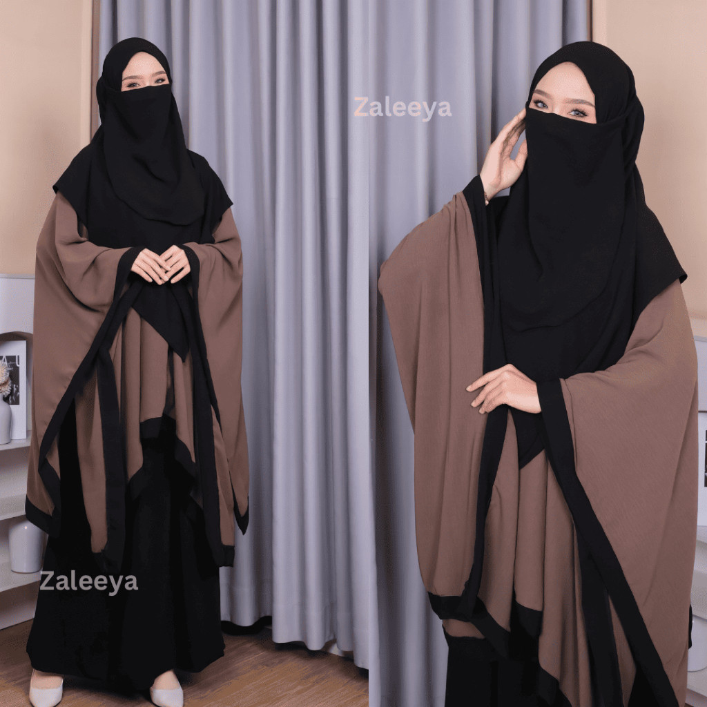 ZAHIRA GAMIS SYARI ONE SET CRINKLE PREMIUM (CADAR + PASHMINA + ROK + TUNIK)