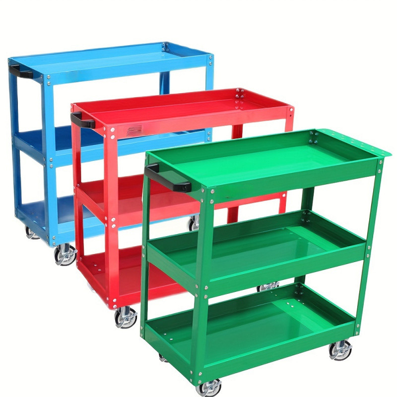 

3-Layer Rolling Tool Cart Drawers Portable Steel Toolbox Suitable Garage Warehouse Storage Electric Tool Organizer Shelves