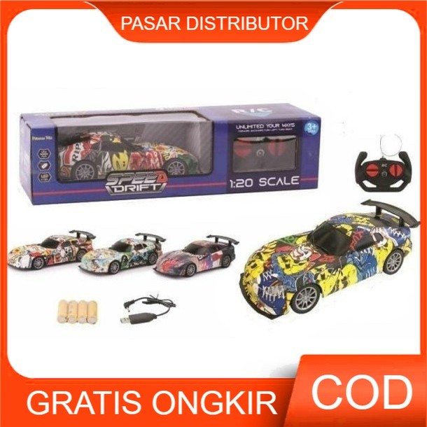 tw53qd Mobil Remote Control WarnaWarni Mobil RC Speed Drift 4 Function RC Car