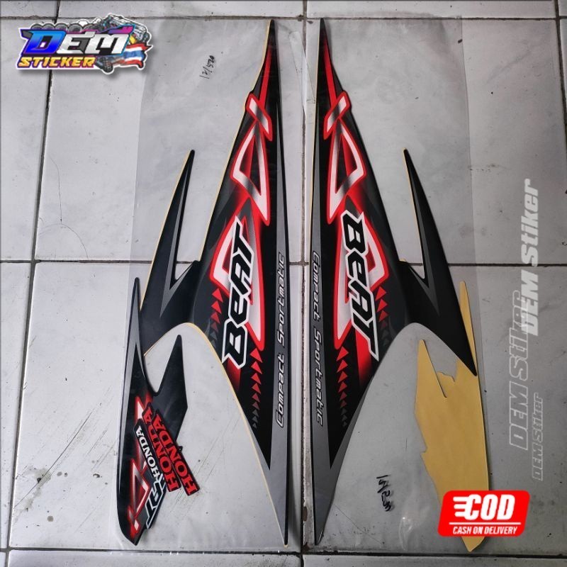 STRIPING STICKER LIS STANDAR ORI HONDA BEAT 2012 KARBU WARNA HITAM