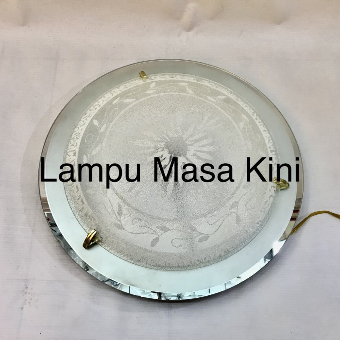 Lampu Plafon Kaca Bulat kancing 3 lis kaca cermin Led lampu 833/32