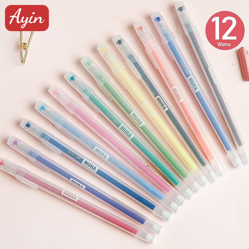 

Color Gel Pen Pulpen Gel 12 Warna Cerah Needle Tip 0.5mm