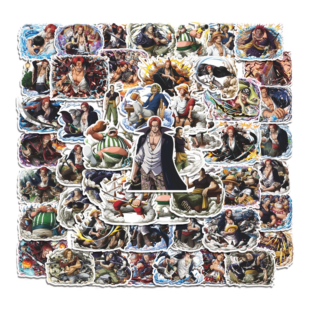 

COD 50 Pcs Stiker Akagami Yonkou Red Hair Pirate Lucu Anti Air Untuk Dekorasi Notebook Sepeda Skateboard Handphone DIY