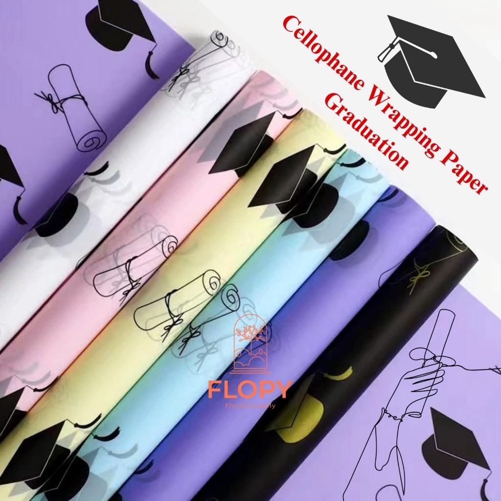 

[ 5 Lembar ] FWGR Kertas Motif Wisuda / Wrapping Flower / Kertas Buket