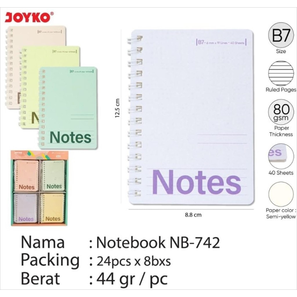 

Notebook NB-742 joyko Ukuran B7 (1 pcs)