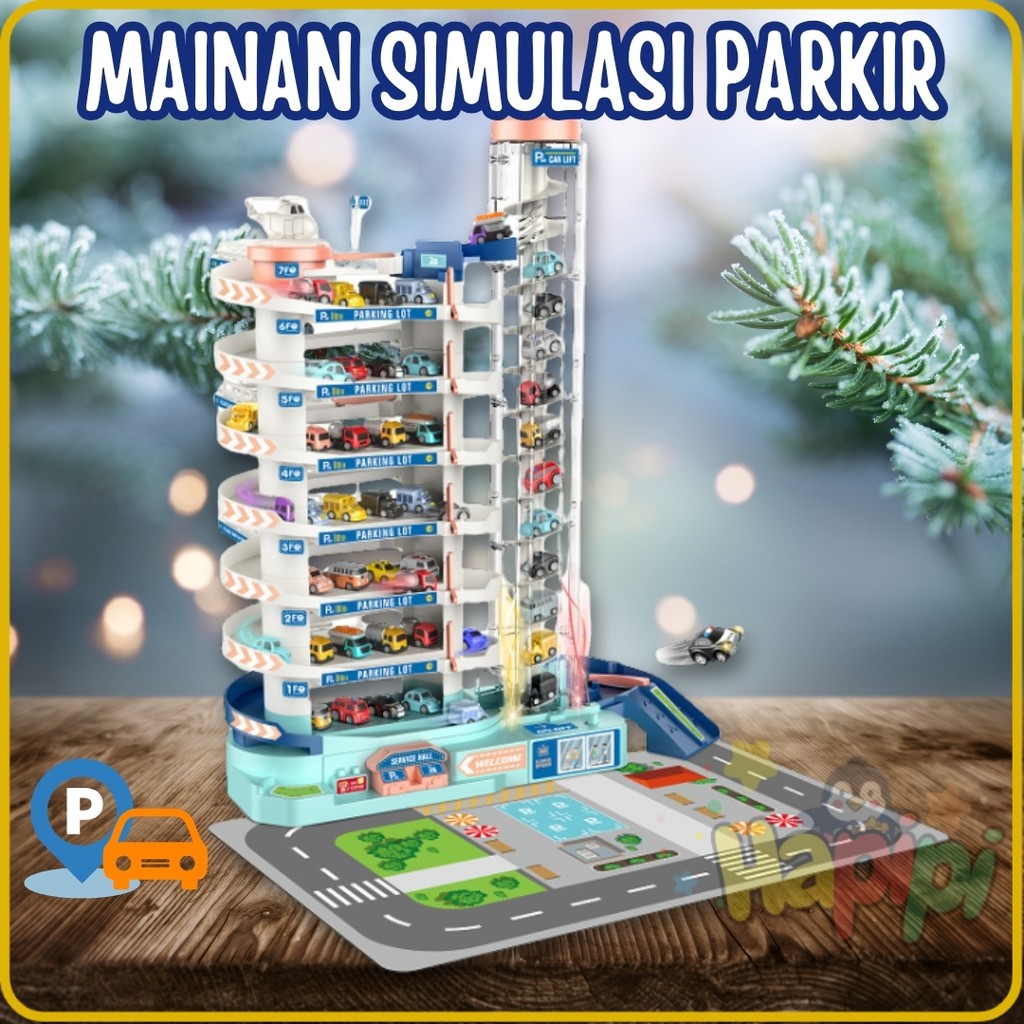 MAINAN DIY GEDUNG PARKIR LOT SIMULASI GEDUNG MINI 5 TINGKAT MAINAN ANAK