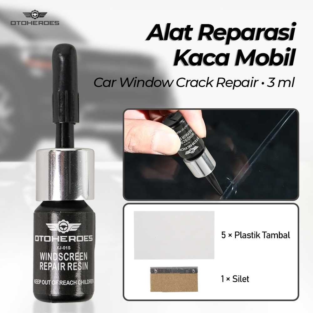 Lem Kaca Mobil Retak |
 Alat Reparasi Kaca Mobil Retak Car Window Crack Repair 3ml OTOHEROES | Lem P