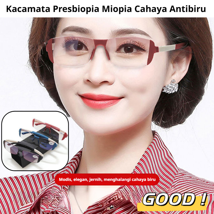 ⚡Pengiriman 24 jam⚡Anti-cahaya Biru 0°-400°HD Kacamata/Kacamata Presbiopia Untuk Penggunaan Dekat Da