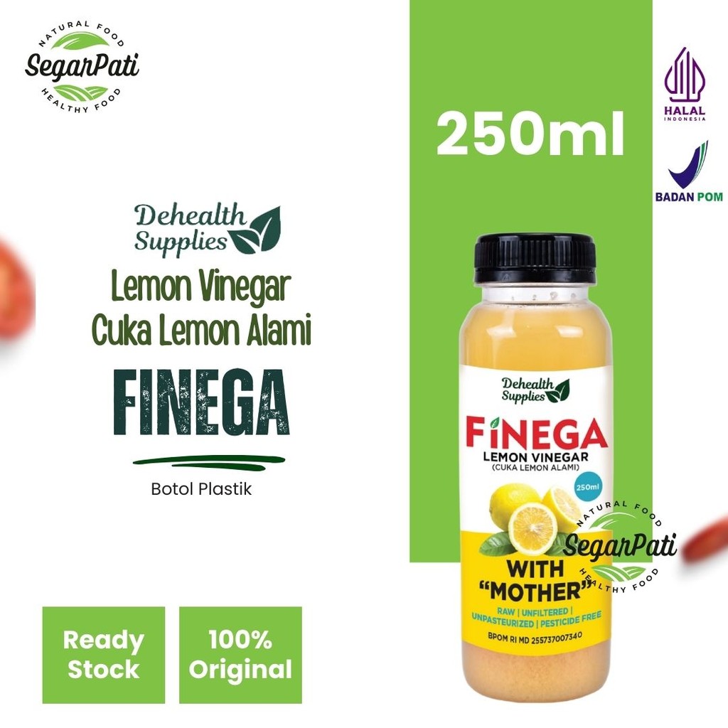 

Finega DeHealth Lemon Vinegar/ Cuka Lemon Alami - Botol Plastik 250 ml