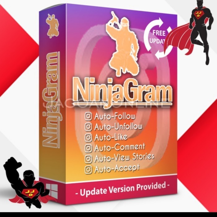 NinjaGram Versi Terbaru - Aplikasi Robot IG Dengan Banyak Fitur Full Version . Life Time .