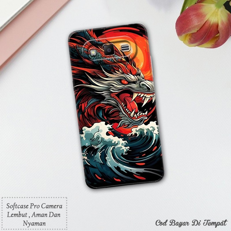 Softcase Cassing Hp Samsung Galaxy J2 Prime/Grand Prime New Pro Camera Series Naga Dragon Cassing Ha