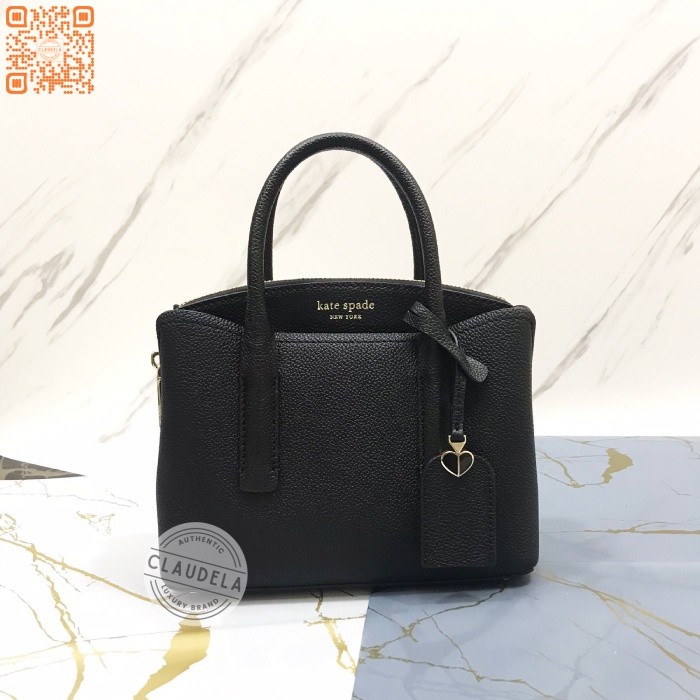 Ktae Spade Margaux Top Handle Satchel Mini in Black Leather