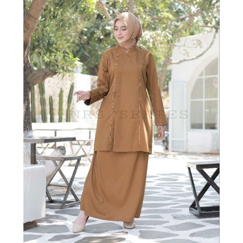 KND76 nrs series _ seragam pemda pns Setelan Tunik Timbul Pemda Kekinian Set Rok A / Baju Kerja PNS