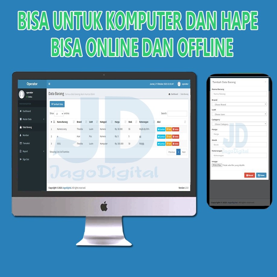 Aplikasi Rental Barang Kamera Komputer Berbasis web bisa online
