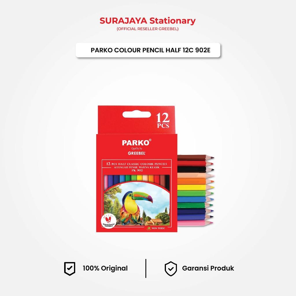 

Parko Pensil Warna 12 Warna Half 902E / Pensil Warna Pendek 12 Warna Color Pencils