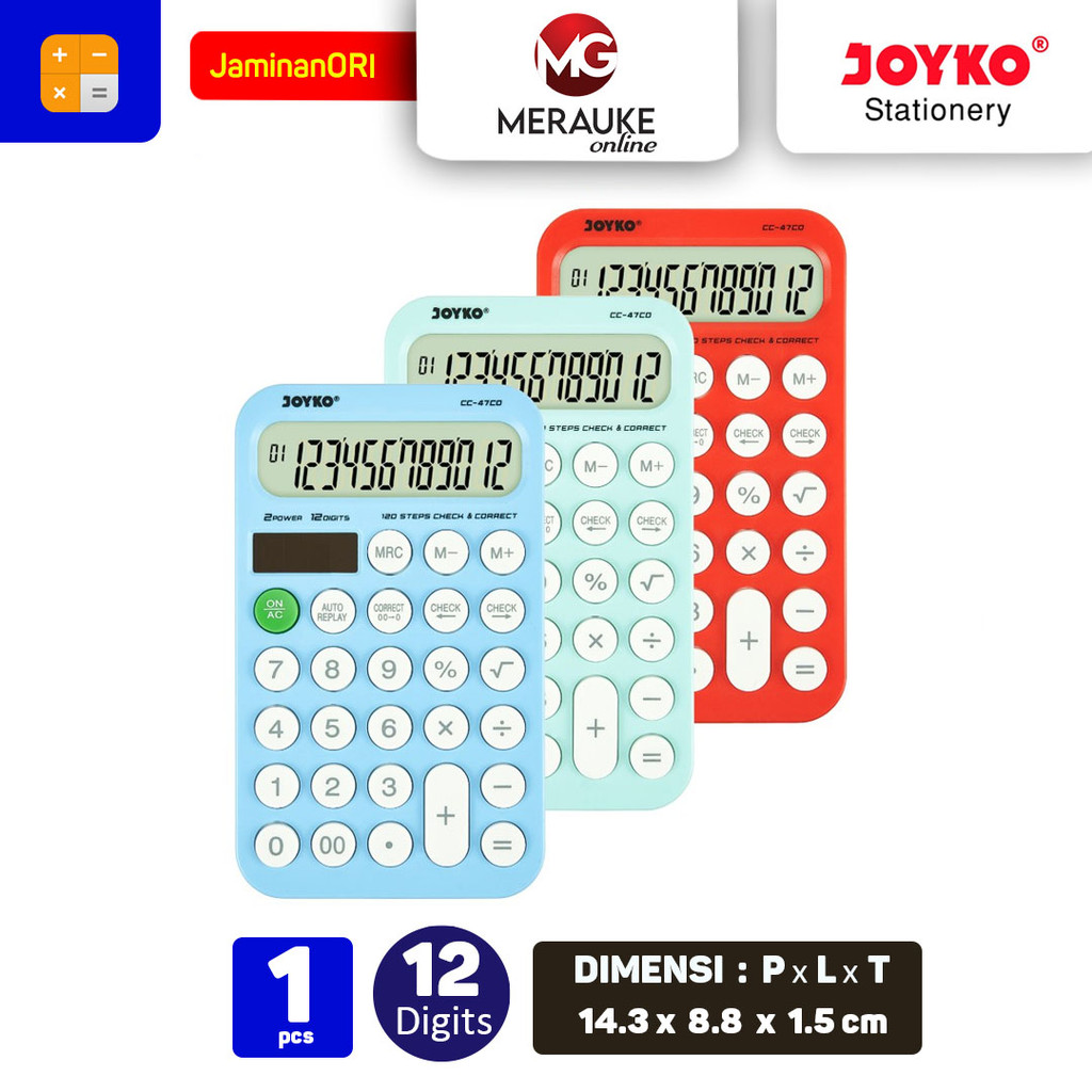 

Zyd JOYKO Kalkulator 12 Digits CC-47CO Check & Correct