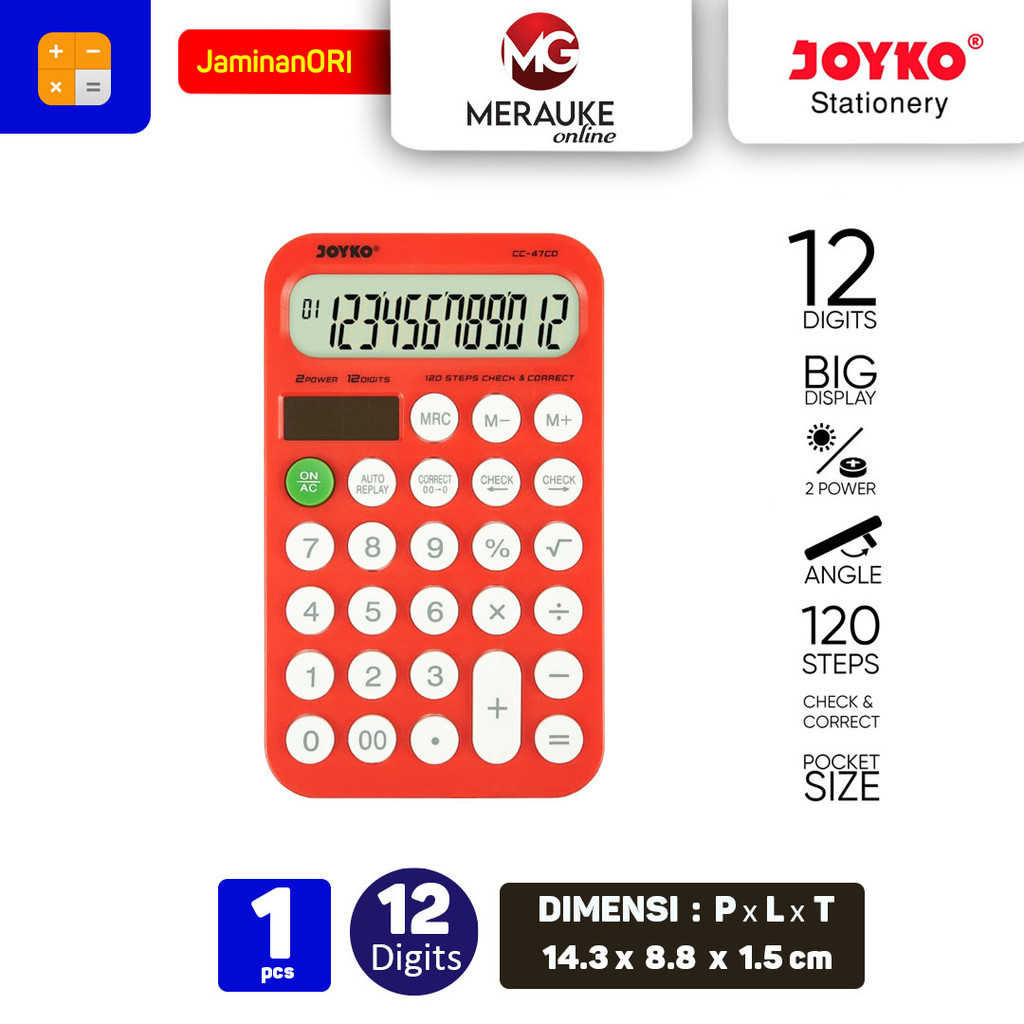 

JOYKO Kalkulator 12 Digits CC-47CO Check & Correct