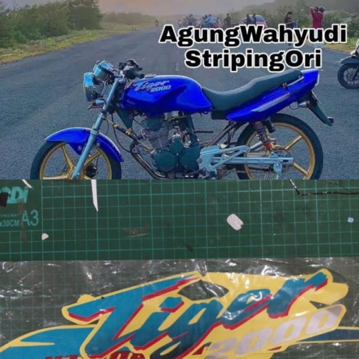 TIGER BIRU 2000 STRIPING STANDAR HONDA POLET