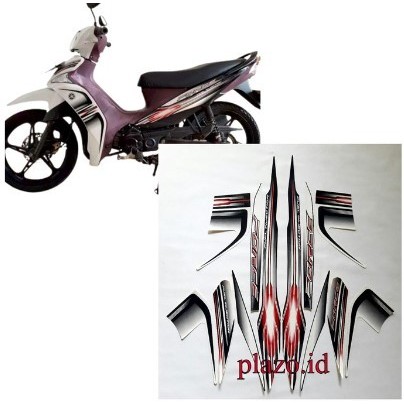 STIKER STRIPING BODY MOTOR YAMAHA VEGA FORCE 2014 2013 FI PUTIH POLET STIKER