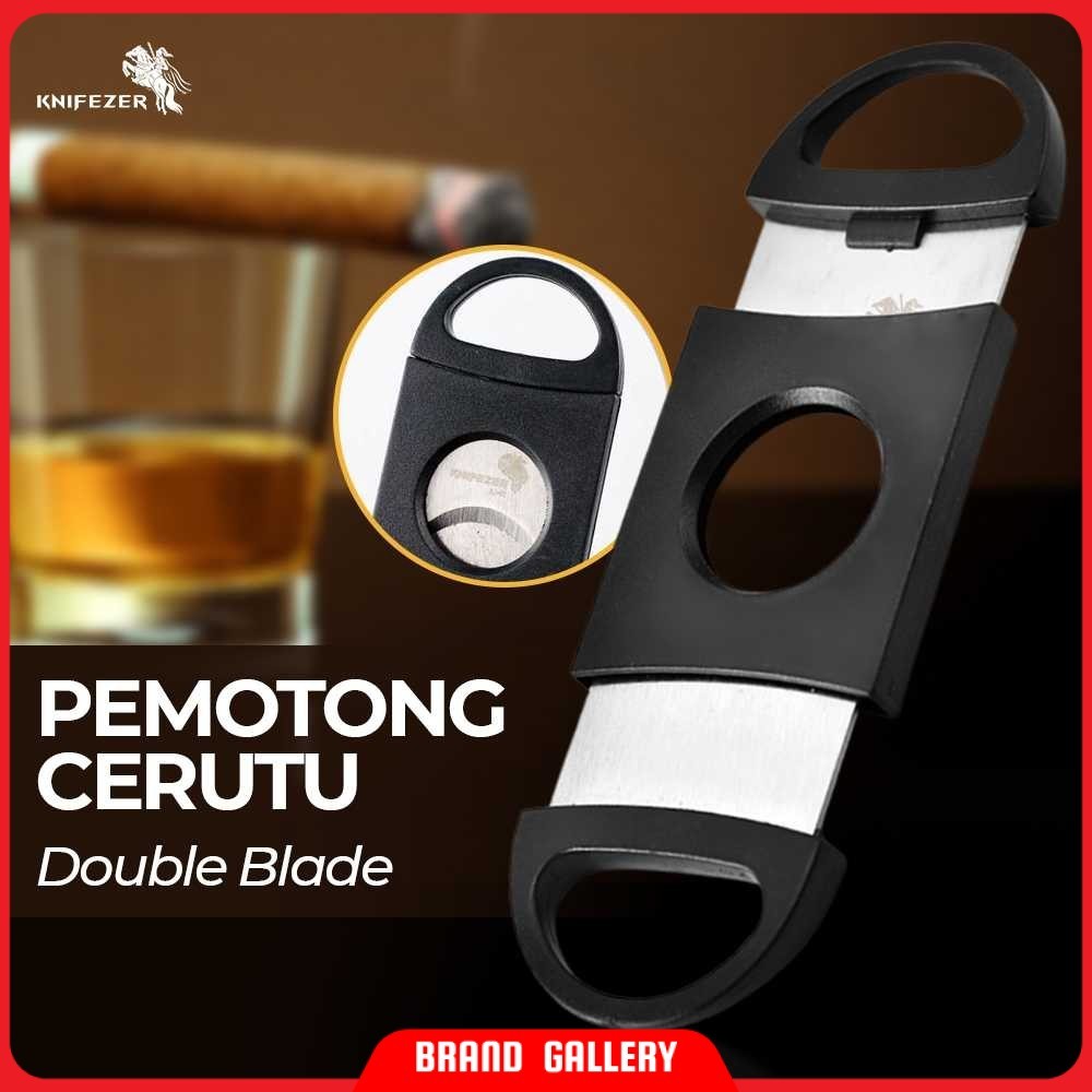 

KNIFEZER Pemotong Rokok Cerutu Cigar Cutter Double Blade - XJ-01