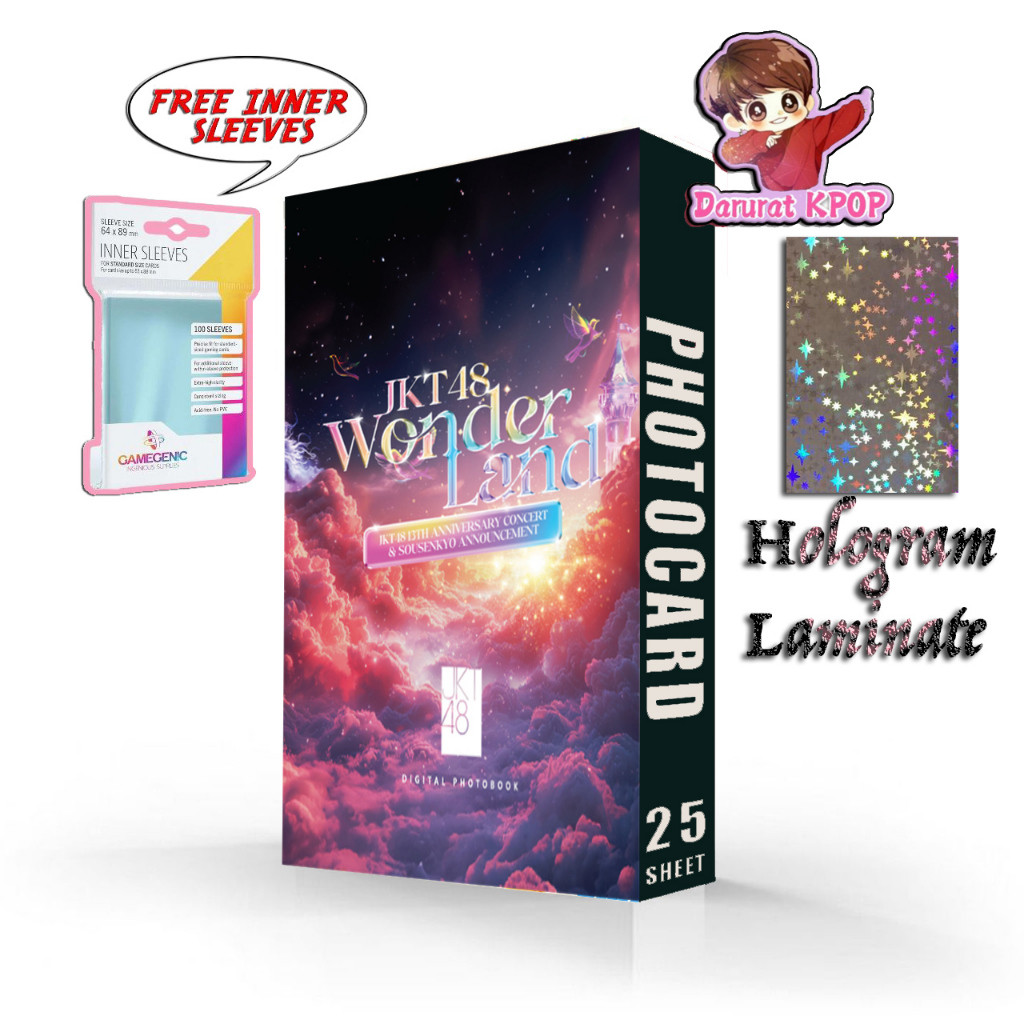PROMO Darurat.kpop [Holo Stars] Photocard JKT48 wonderland Isi 25 Pcs Laminasi Hologram Bintang 2 Si