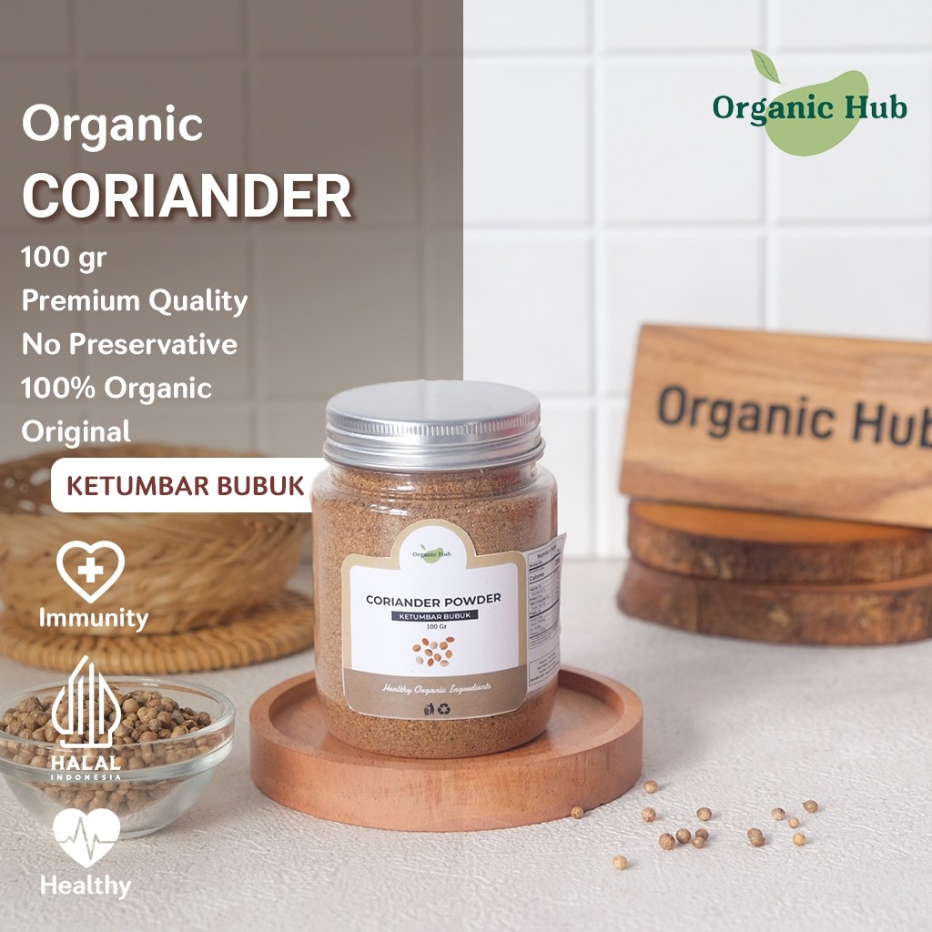 

Organic Hub Coriander Powder 100% Asli Rempah Bumbu Dapur Ketumbar Bubuk Premium Quality 100 gr