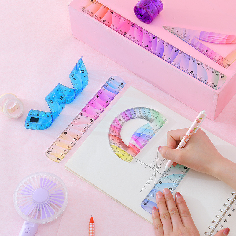 

1 pcs Flexible Ruler 15/20/30cm Plastic Ruler Shatterproof Straight Edge Ruler Soft Bendable Ruler For School Classroom Office