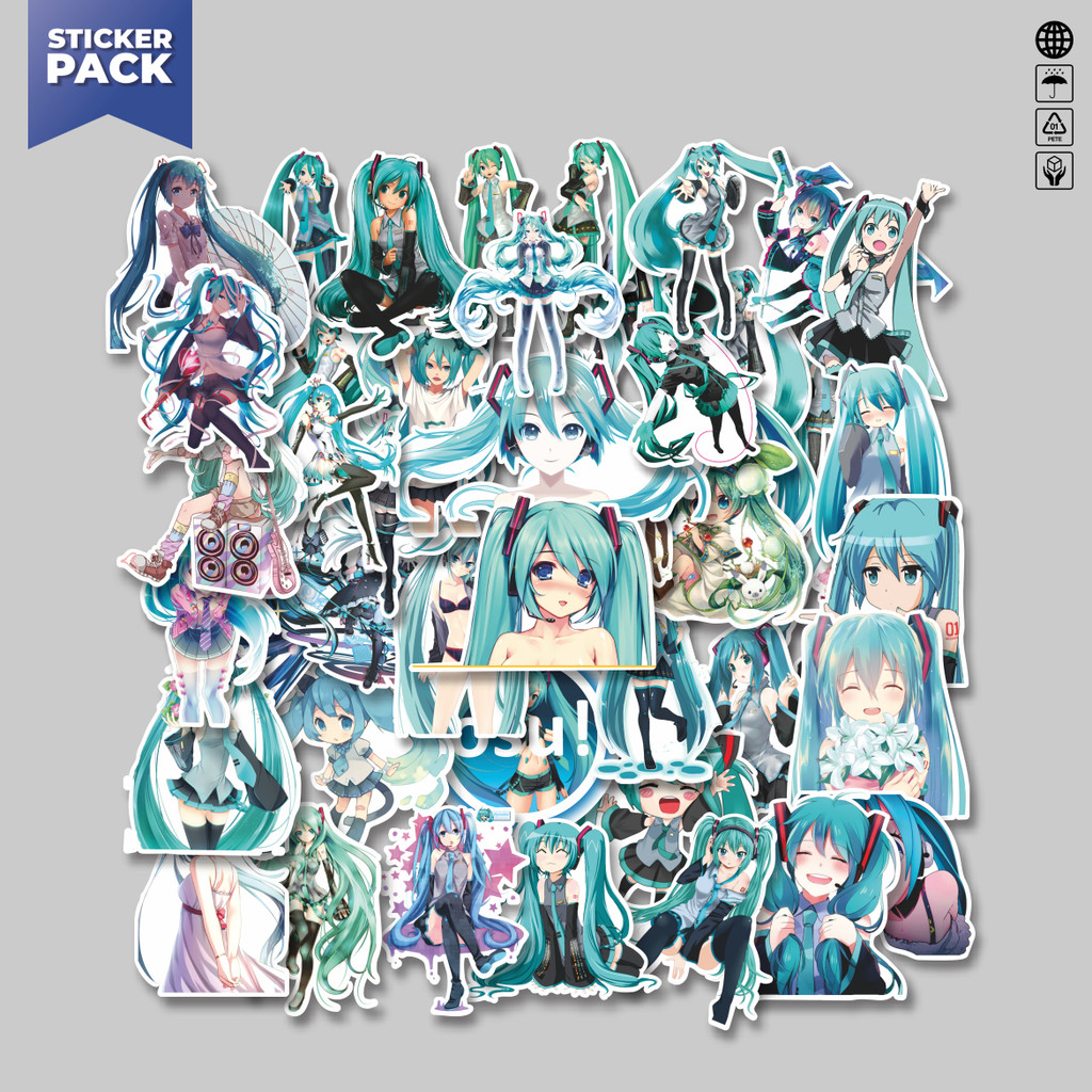 

[100PCS]Stiker Pack Stiker Anime Hatsune Miku Aesthetic Vinyl Anti Air Dekorasi Sticker Laptop Buku Journal Koper Helm Casing HP Gitar Helm Skateboard