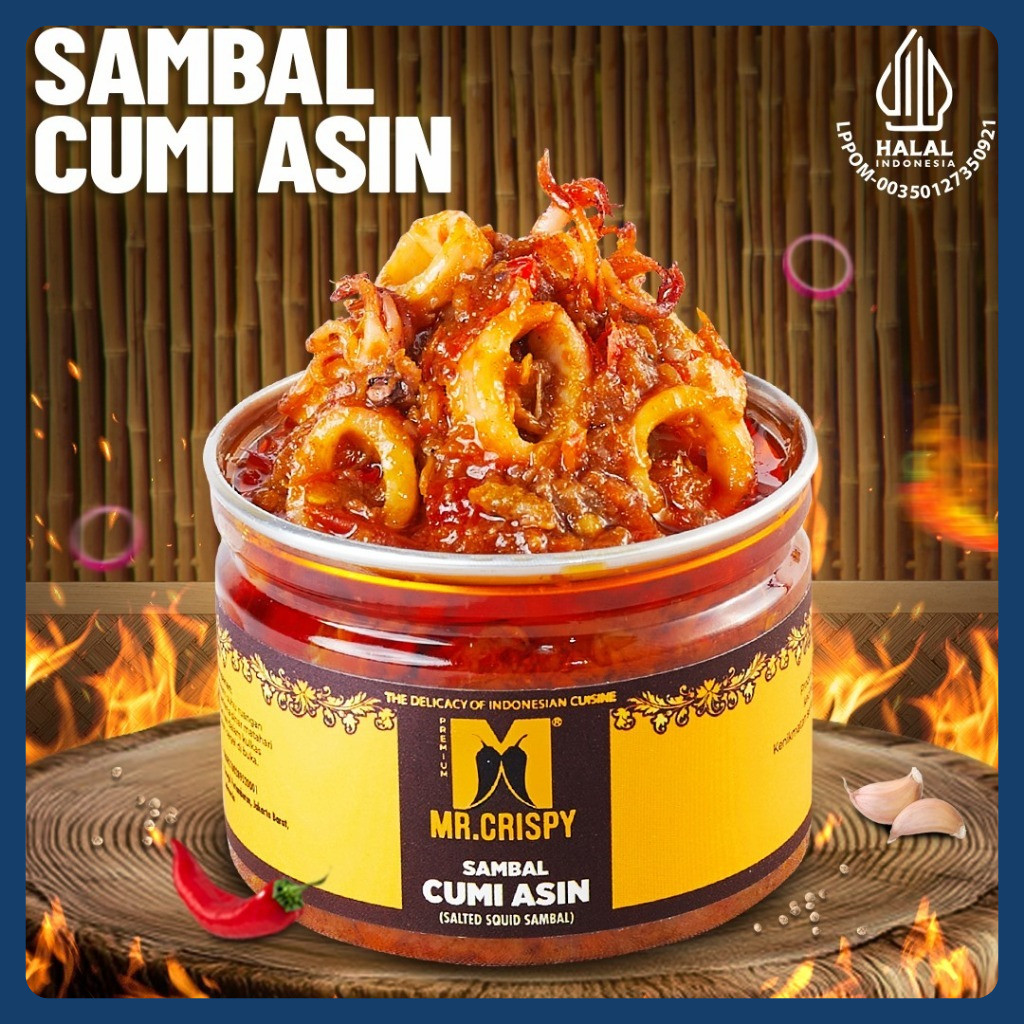 

Sambal Cumi Asin/Pete/Bajak Ebi/Teri Medan Sambel Mr.Crispy