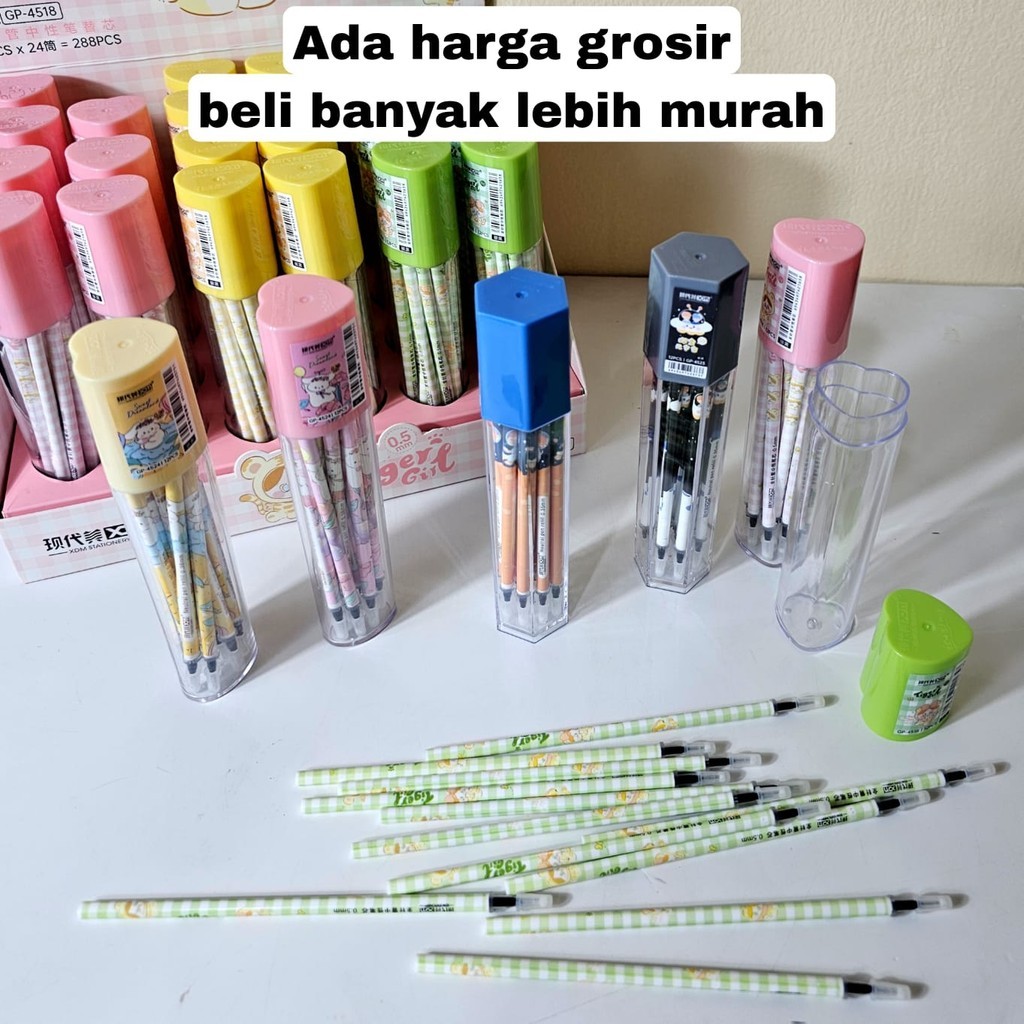 SOS Refill Bolpen Gel Fancy Tabung isi 12pc (minimal 12) /Isi Pen Jel/Isi Balpen/Refill Pulpen/Refil