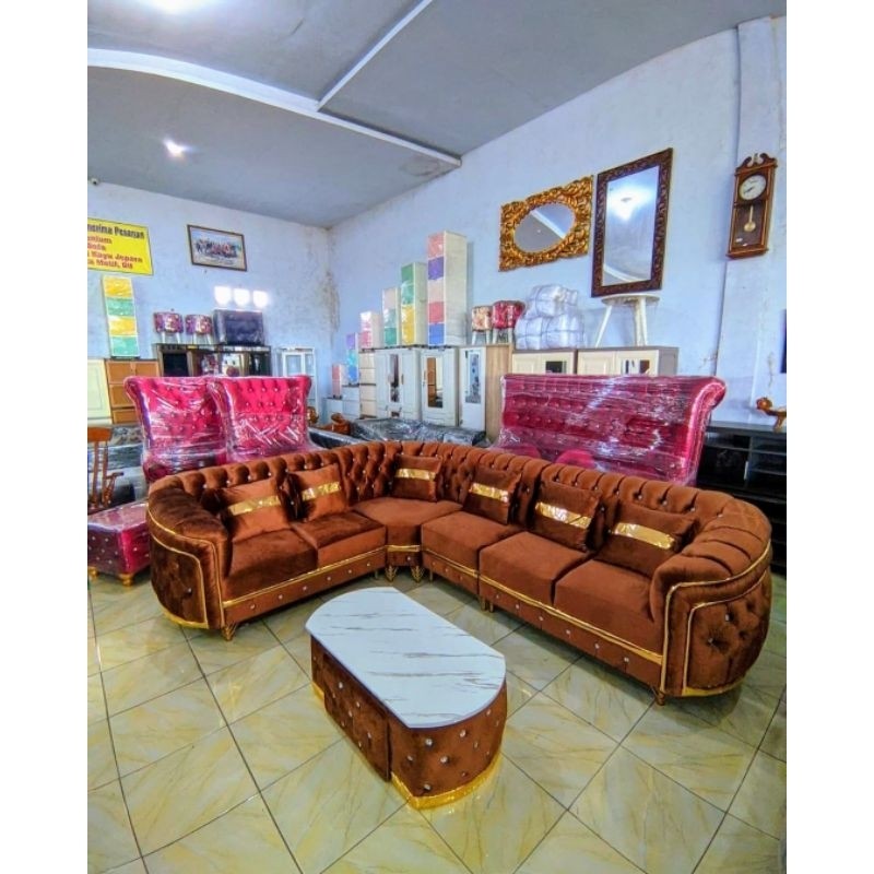 kursi sofa tamu kursi L model roberto kursi tamu sofa