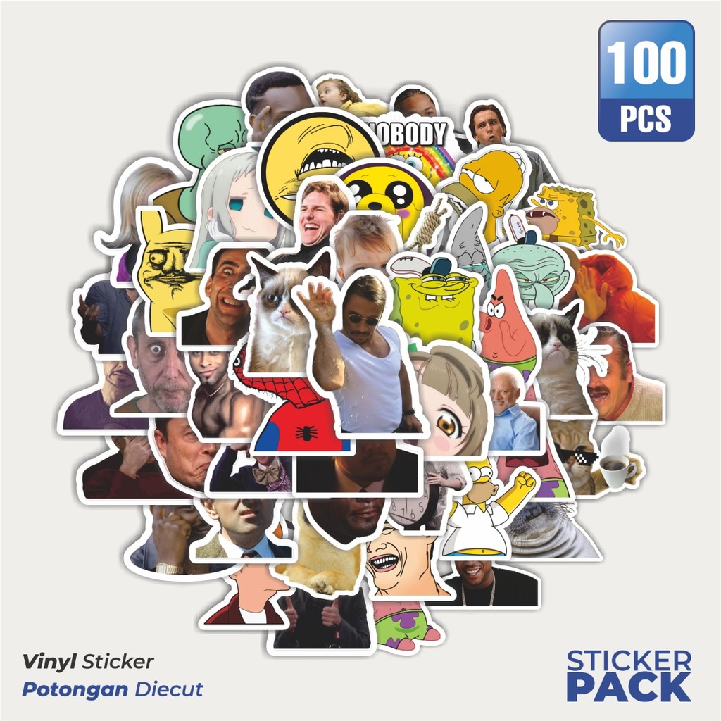

Stiker Vinyl Stiker Random Meme Funny Waterproof Aesthetic- Untuk Laptop, Motor, dan Helm - Paper Stationery Pack