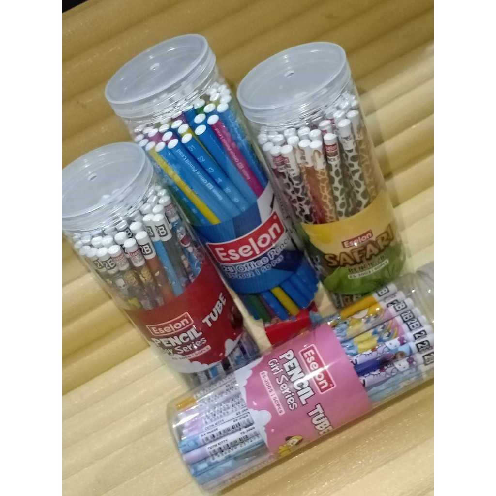 

*AJS* 50 PCS PENSIL KARAKTER ESELON / 1 TABUNG PENSIL 2B / PENSIL MURAH / PENSIL TABUNG 2B