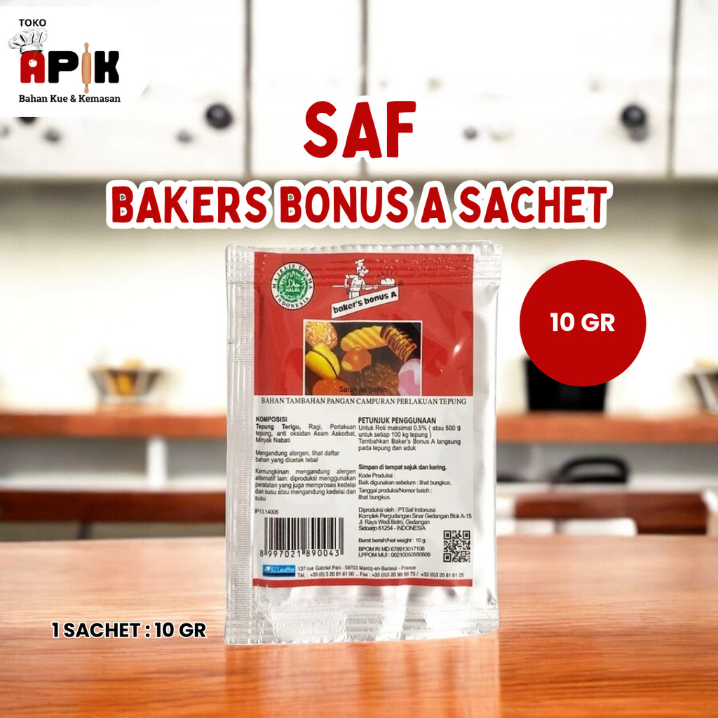 SAF BAKER'S BONUS A 10gr / Bread Improver sachet / Pengembang Adonan