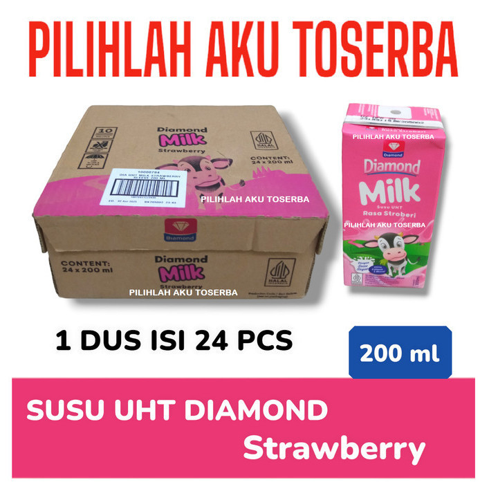 

Susu DIAMOND UHT Strawberry ukuran 200 ml - ( HARGA 1 DUS ISI 24 )