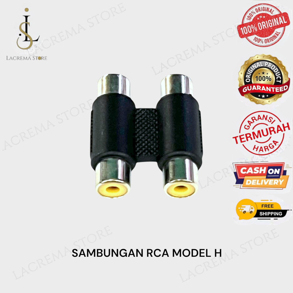 H RCA CABANG STEREO COVER RCA TO RCA JACK SAMBUNGAN ADAPTER RCA STEREO
