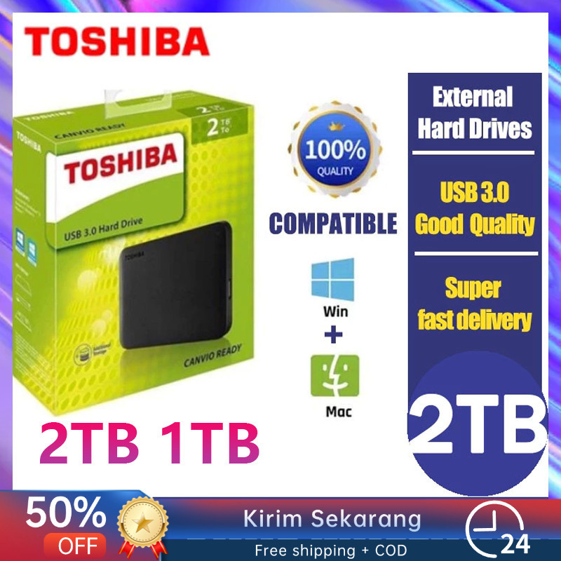 Toshiba 2TB 1TB Hardisk Eksternal 2.5" Portable Hardisk USB 3.0 SSD Untuk PC/Laptop