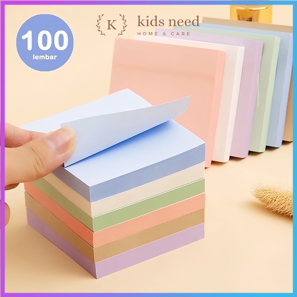 

(100 Lembar) Sticky Notes 5 Warna Catatan Memo Aesthetic / Catatan Tempel Warna Warni Campur Buat Kantor Sekolah