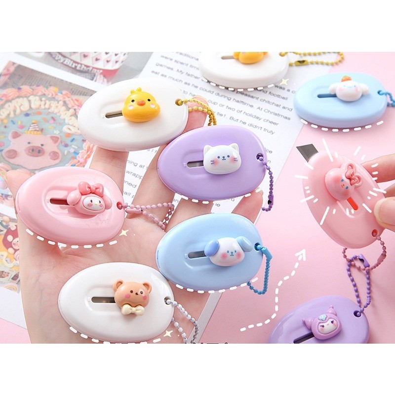 

KEDAIBUTIK (CUT01) Cutter Mini Sanrio Kuromi Melody Berbentuk Gantungan Anak sekolah Travelling/Pisau Mini Import