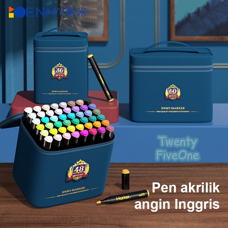 

ENMY Spidol Akrilik 80 Warna Tas Kain Akademik Tahan Air Anti Bleed Bisa Ditumpuk