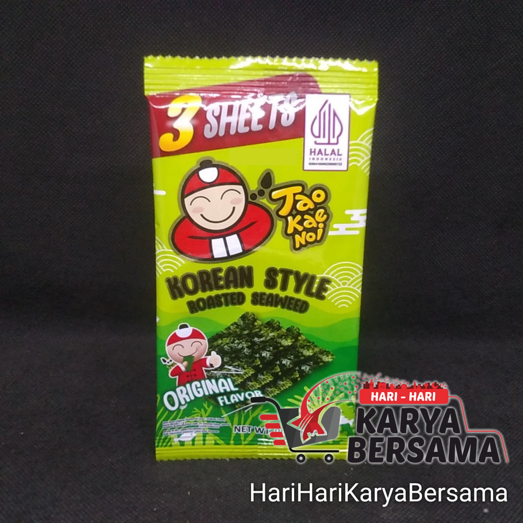 

MAKANAN RINGAN TAO KAE NOI KOREAN STYLE ROASTED SEAWEED ORIGINAL 1GR