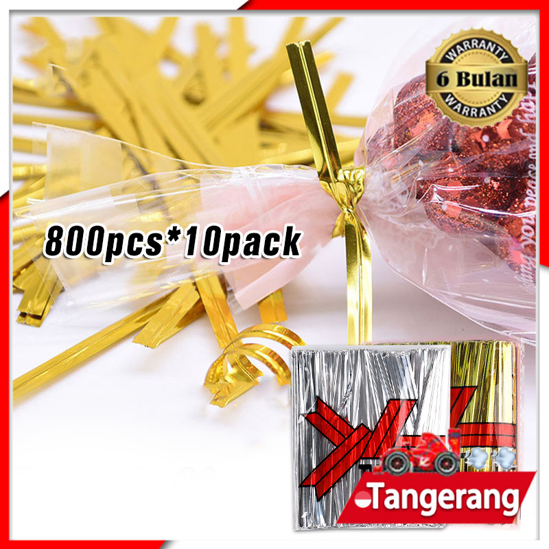 

10pack 8000pcs Pita Kawat Snack / Pita Kawat Pengikat Souvenir / Emas Perak Tali Kawat Panjang 10cm